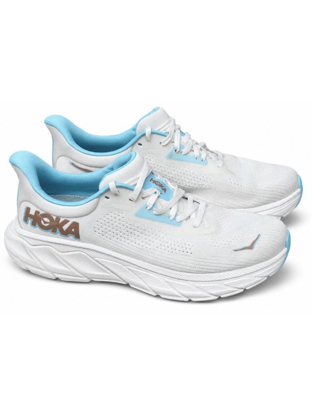 Hoka Arahi 7 WIDE Running Shoes Women’s Sz 10D White/blue/rose Gold Running